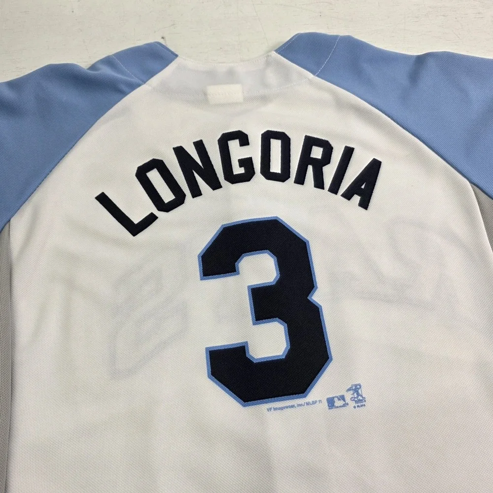 Evan Longoria #3 Tampa Bay Rays‎ MLB Baseball Jersey GM Youth Boys Sz L 14-16